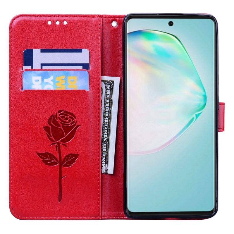 Etui Folio do Samsung Galaxy S10 Lite Classic Imitacja Skóry Wzór Róży