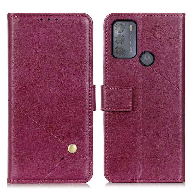 Etui Folio do Motorola Moto G50 Skórzany Futerał Klapa Ze Sztucznej Skóry Z Nitem