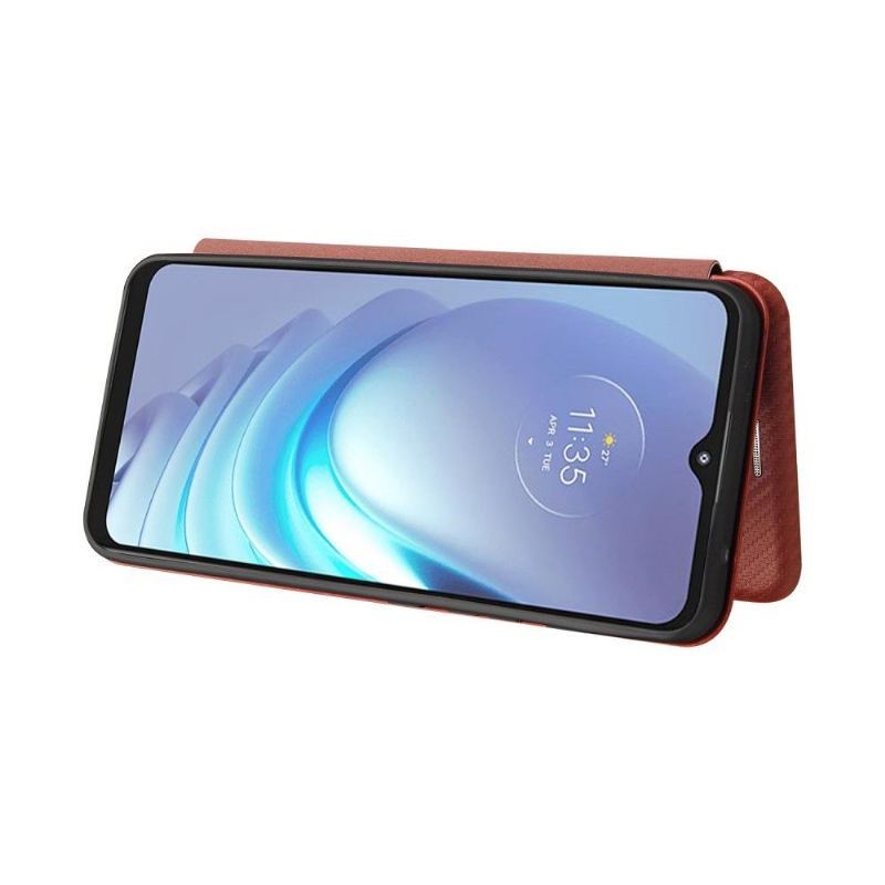 Etui Folio do Motorola Moto G50 W Stylu Włókna Węglowego Ze Sztucznej Skóry