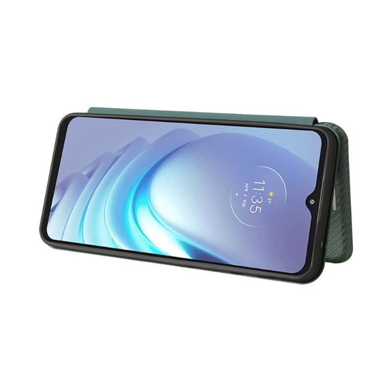 Etui Folio do Motorola Moto G50 W Stylu Włókna Węglowego Ze Sztucznej Skóry