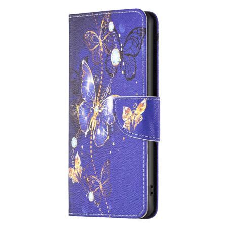 Etui Folio Do Poco X6 5g Fioletowe Motyle