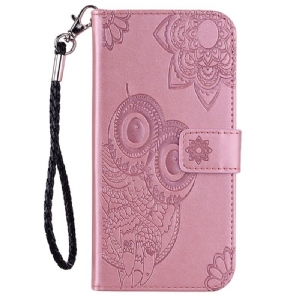 Etui Folio Do Poco X6 5g Wzór Sowy Z Paskiem