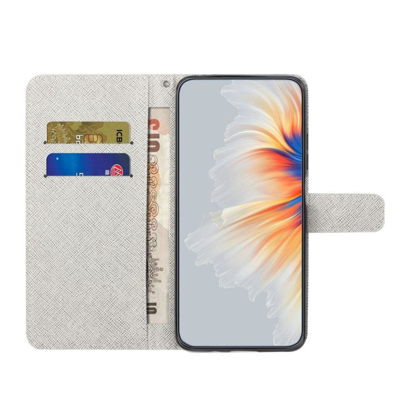 Etui Folio Poco X6 5g Niebieskie Kwiaty I Motyl Z Paskiem