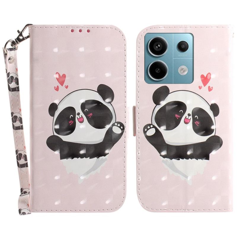 Etui Folio Poco X6 5g Panda Love Z Paskiem