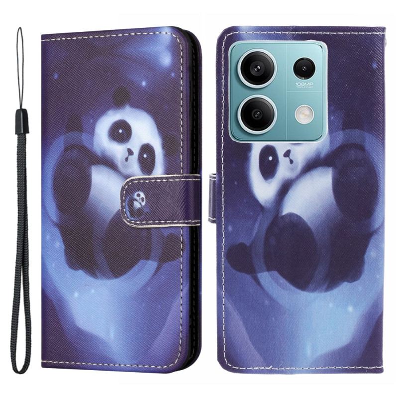 Etui Folio Poco X6 5g Panda Space Z Paskiem