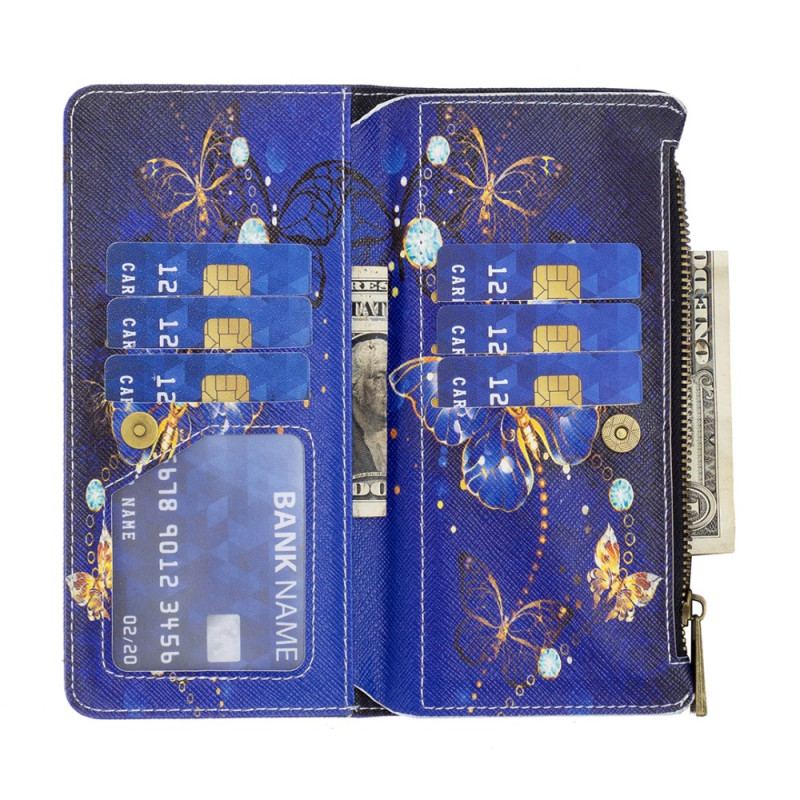 Etui Folio Poco X6 5g Portfel W Fioletowe Motyle Etui Ochronne