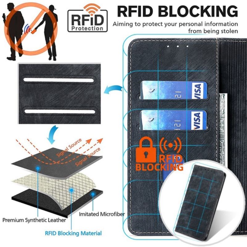 Flip Kotelot Poco X6 5g Zamszowy Styl Z Blokadą Rfid Etui Ochronne