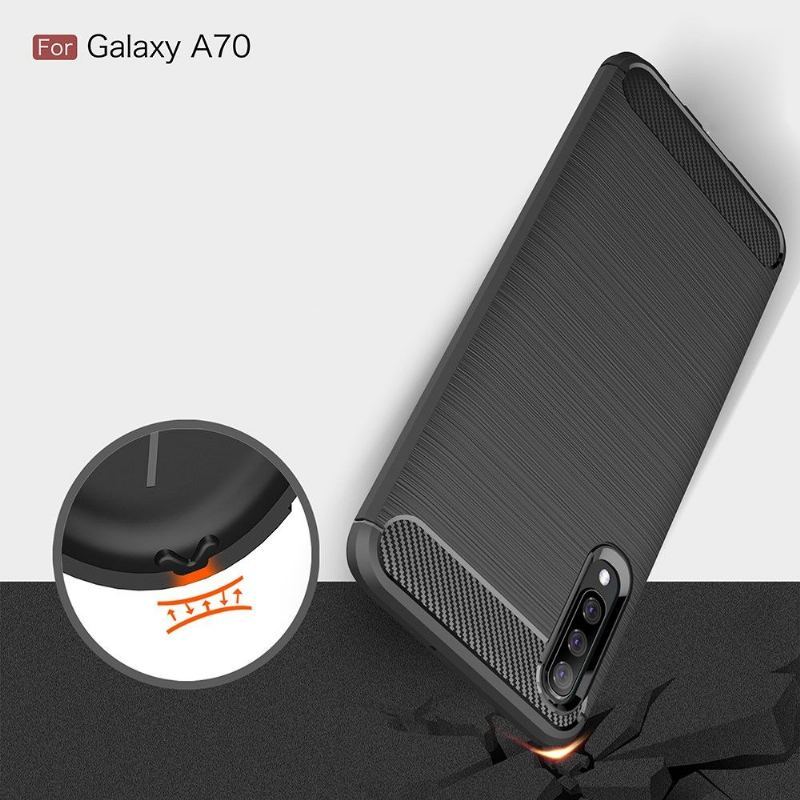 Etui do Samsung Galaxy A70 Carbon Brushed Gel