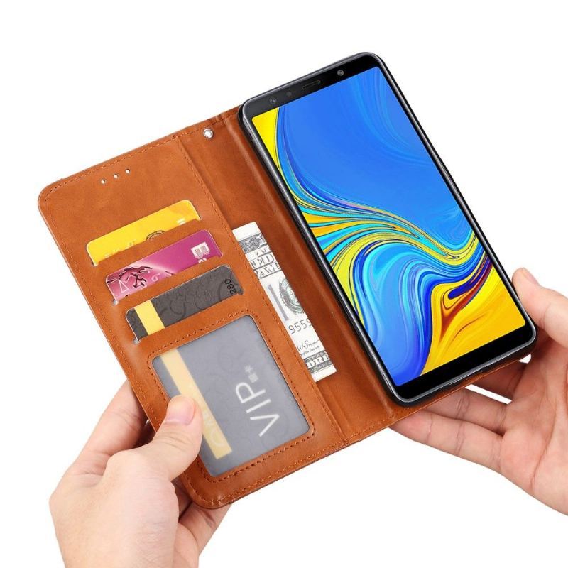 Etui do Samsung Galaxy A70 Sztuczna Skóra Ze Stojakiem I Uchwytem Na Karty