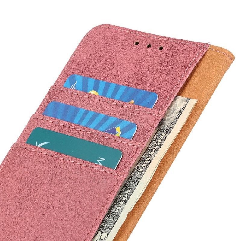 Etui Folio do Samsung Galaxy A70 Obrzeża Khazneh Etui Na Karty Z Efektem Skóry - Różowy