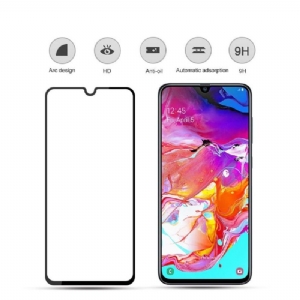 Etui Na Telefon do Samsung Galaxy A70 Etui Ochronne Pełne Szkło Hartowane Na Ekran - Czarne