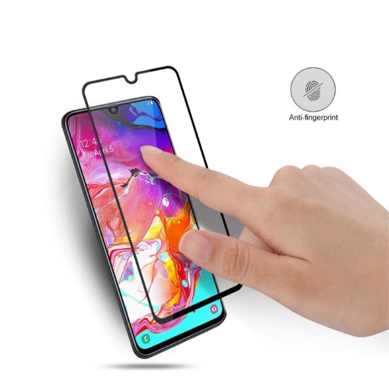 Etui Na Telefon do Samsung Galaxy A70 Etui Ochronne Pełne Szkło Hartowane Na Ekran - Czarne