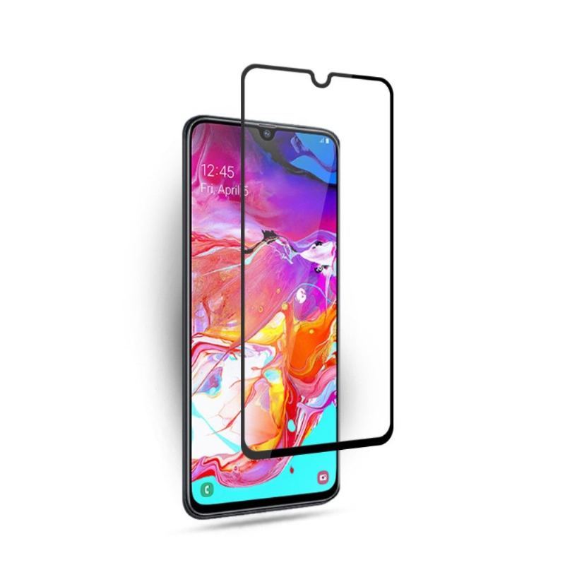 Etui Na Telefon do Samsung Galaxy A70 Etui Ochronne Pełne Szkło Hartowane Na Ekran - Czarne