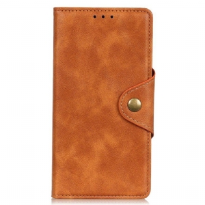 Etui Folio do Xiaomi 12T / 12T Pro Guzik Magnetyczny Ze Sztucznej Skóry