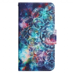 Etui Folio do Xiaomi 12T / 12T Pro z Łańcuch Błyskotliwa Mandala Z Paskami