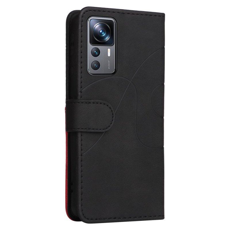 Etui Folio do Xiaomi 12T / 12T Pro z Łańcuch Dwukolorowy Pasek