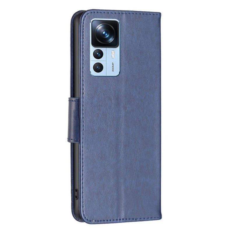 Etui Folio do Xiaomi 12T / 12T Pro z Łańcuch Stringi Motyle