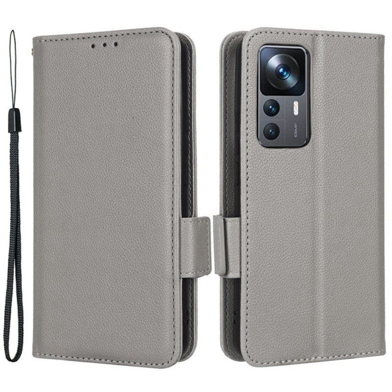 Etui Na Telefon do Xiaomi 12T / 12T Pro Etui Folio Efekt Skóry Z Paskiem