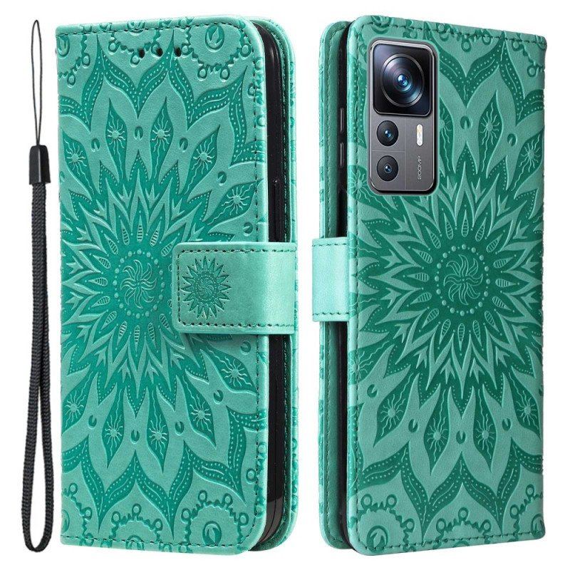 Etui Na Telefon Pokrowce do Xiaomi 12T / 12T Pro z Łańcuch Mandala Słoneczna Na Ramiączkach