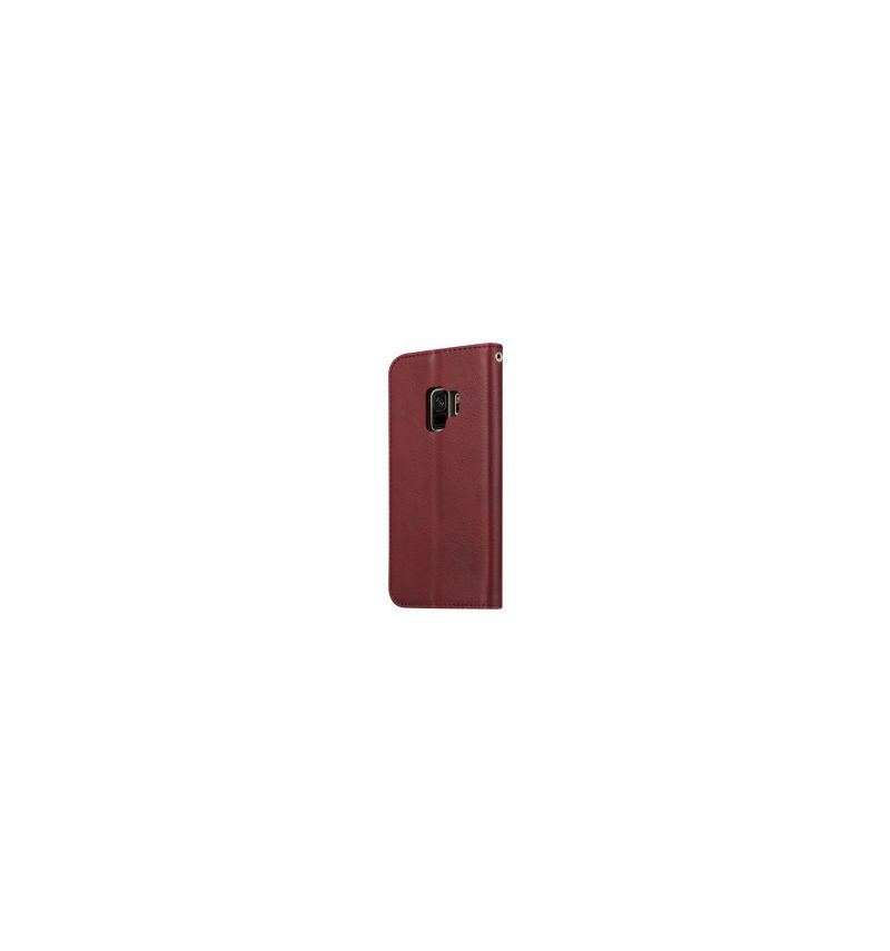 Etui Folio do Samsung Galaxy S9 Skórzany Portfel - Czerwone Wino