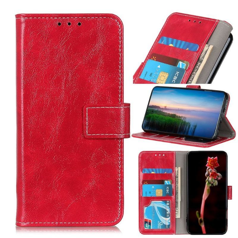 Etui Folio do Oppo Find X2 Pro Classic Luksusowe Szwy Z Efektem Skóry