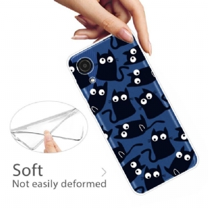 Etui do Samsung Galaxy A03 Core Czarne Koty Ilustracja