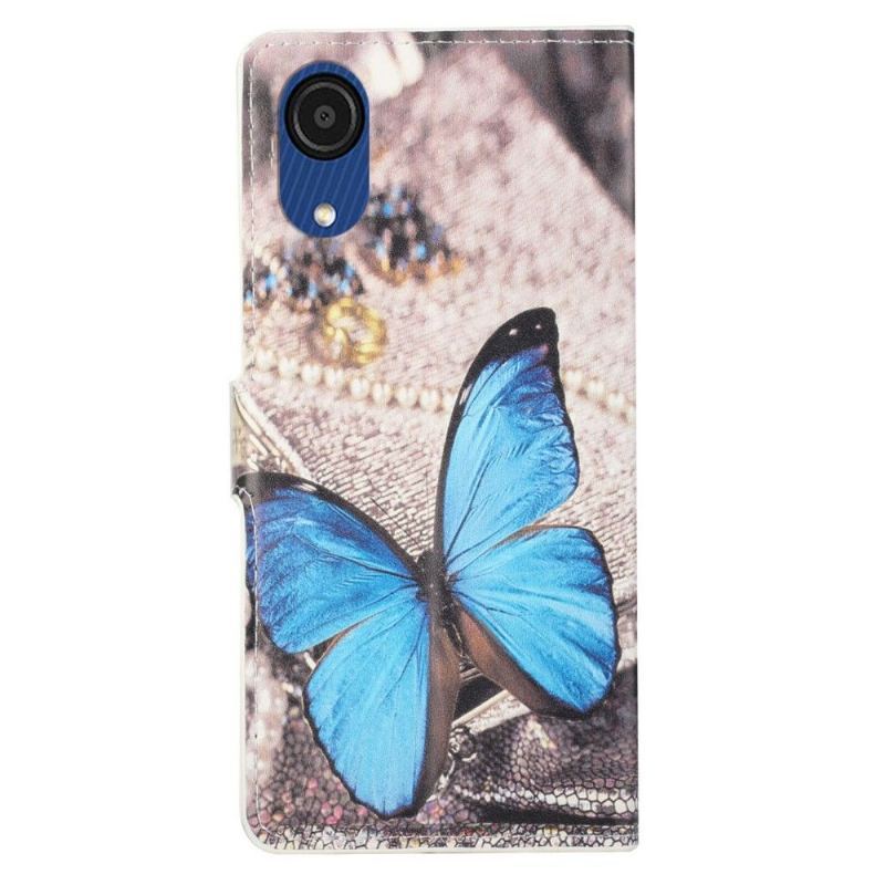 Etui Folio do Samsung Galaxy A03 Core Niebieski Motyl