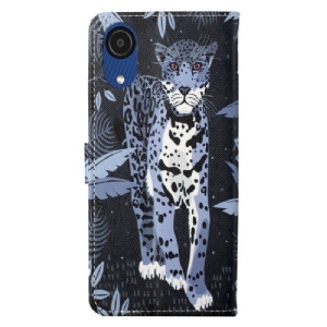 Etui Folio do Samsung Galaxy A03 Core Obrzeża Leopard