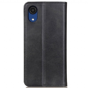 Etui Folio do Samsung Galaxy A03 Core Obrzeża Skórzany Futerał Simone Flip Aged Faux Leather