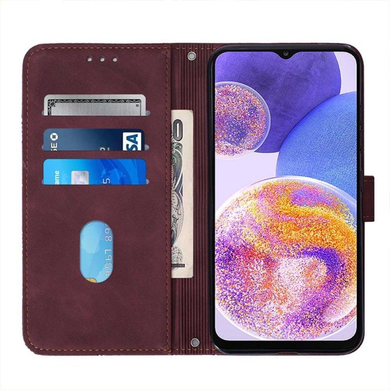 Etui Folio do Samsung Galaxy A03 Core Skórzany Efekt Geometryczny Wzór