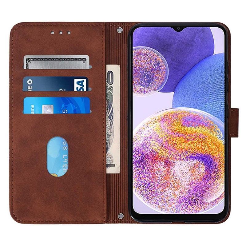 Etui Folio do Samsung Galaxy A03 Core Skórzany Efekt Geometryczny Wzór