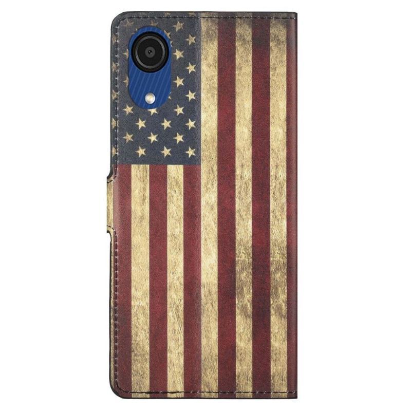 Etui Folio do Samsung Galaxy A03 Core Vintage American Flag