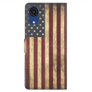 Etui Folio do Samsung Galaxy A03 Core Vintage American Flag