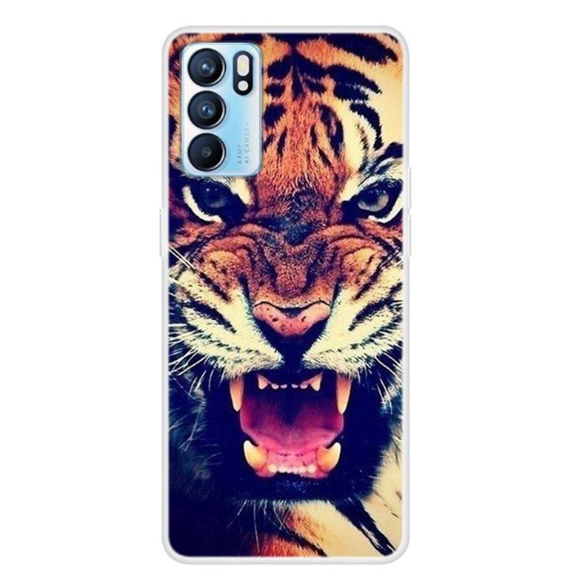 Etui do Oppo Reno 6 5G Anti-fall Fierce Tiger