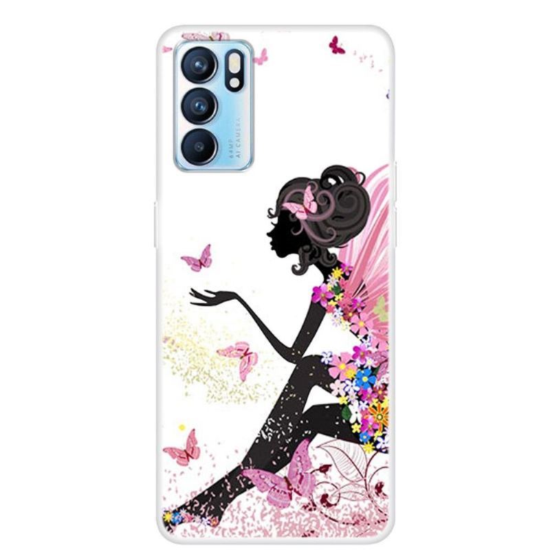 Etui do Oppo Reno 6 5G Anti-fall Motyl Kobieta