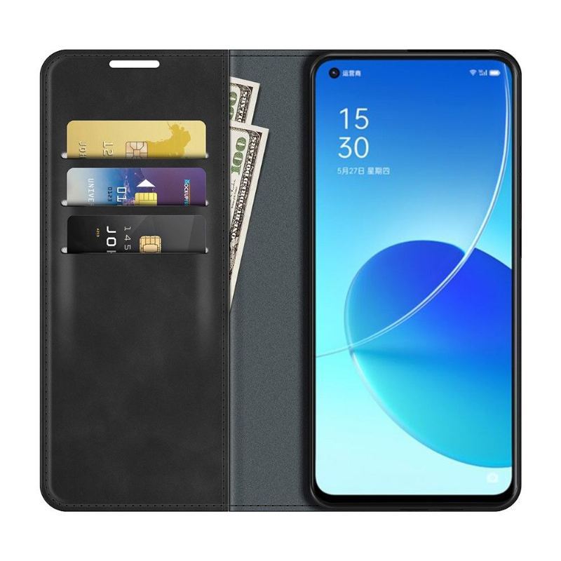 Etui do Oppo Reno 6 5G Classic Faux Skórzany Stojak Funkcyjny