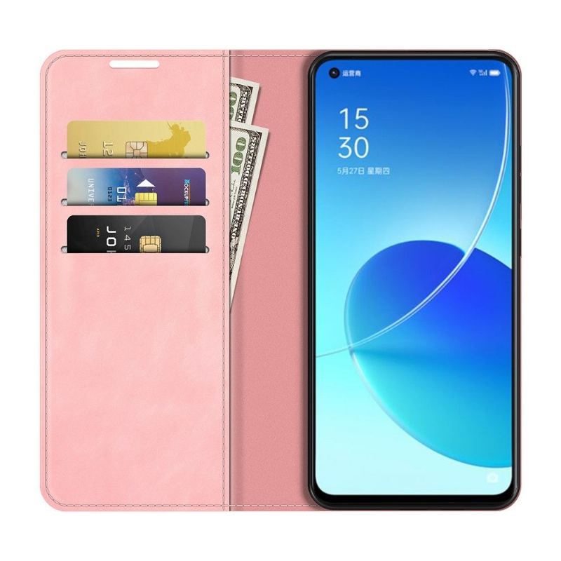 Etui do Oppo Reno 6 5G Classic Faux Skórzany Stojak Funkcyjny