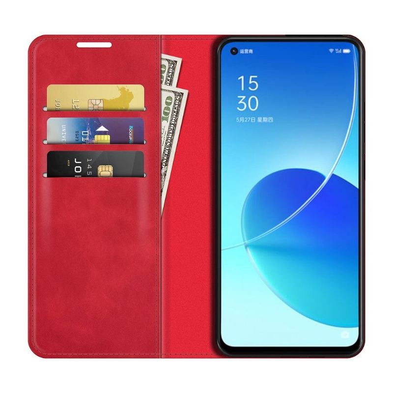 Etui do Oppo Reno 6 5G Classic Faux Skórzany Stojak Funkcyjny