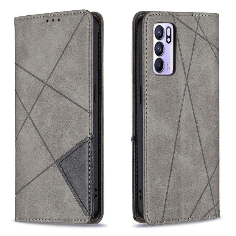 Etui Folio do Oppo Reno 6 5G Classic Skórzane Etui Na Karty W Stylu Célinia