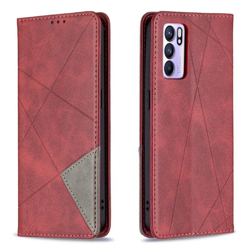 Etui Folio do Oppo Reno 6 5G Classic Skórzane Etui Na Karty W Stylu Célinia