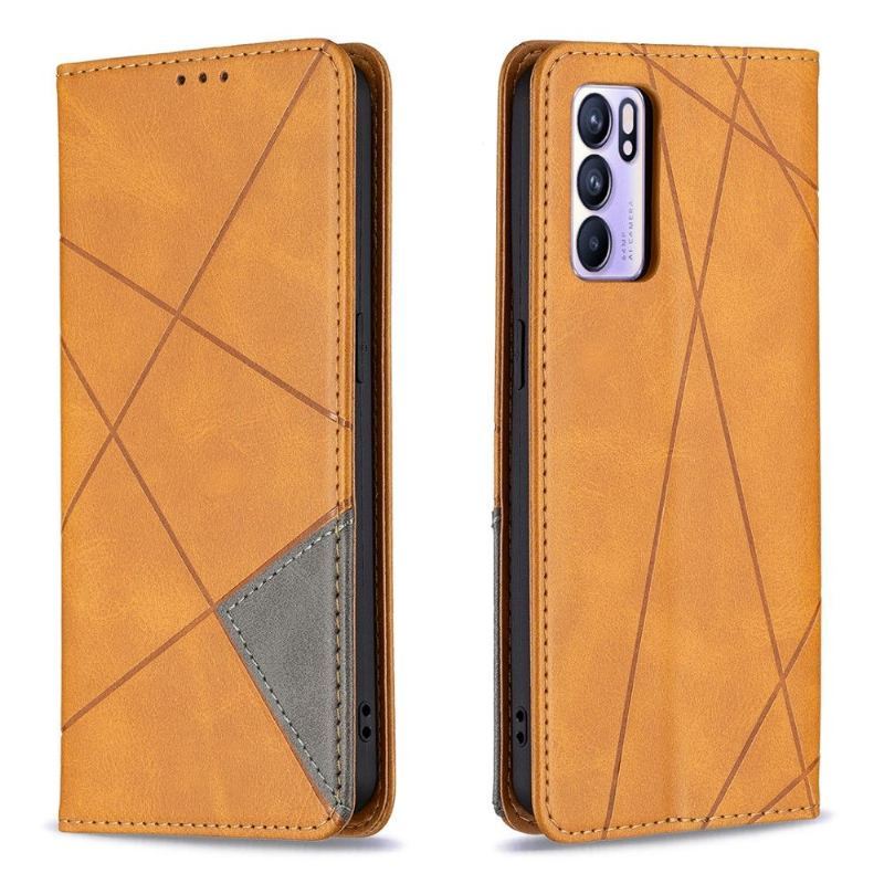 Etui Folio do Oppo Reno 6 5G Classic Skórzane Etui Na Karty W Stylu Célinia