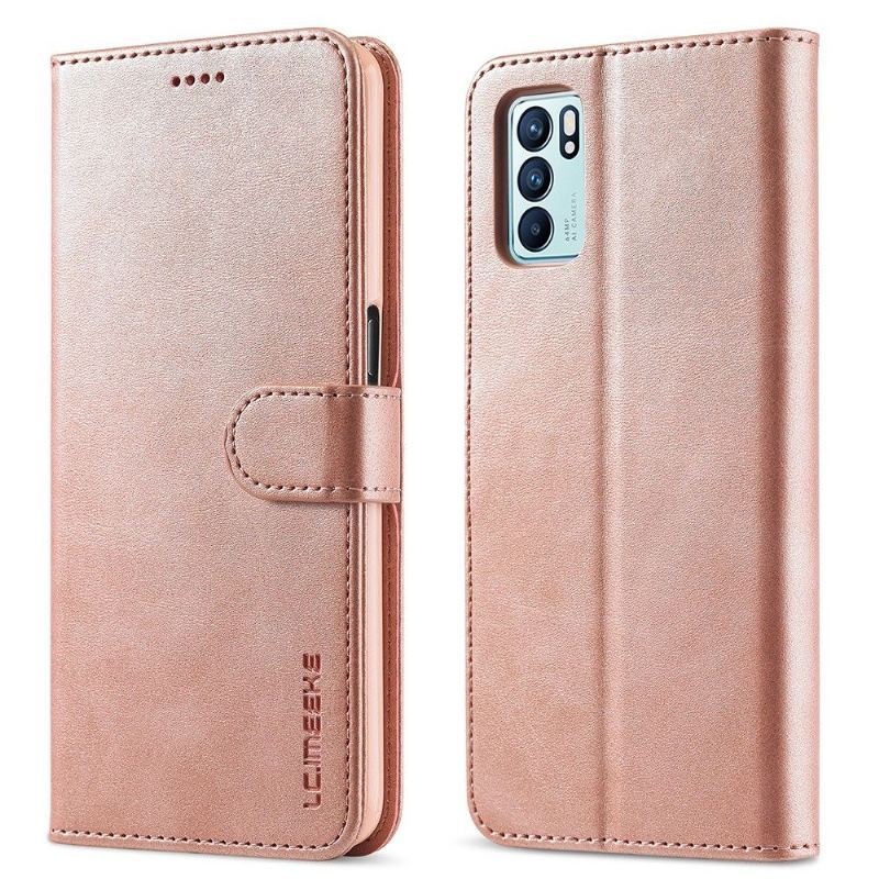 Etui Folio do Oppo Reno 6 5G Skórzany Efekt Lc.imeeke