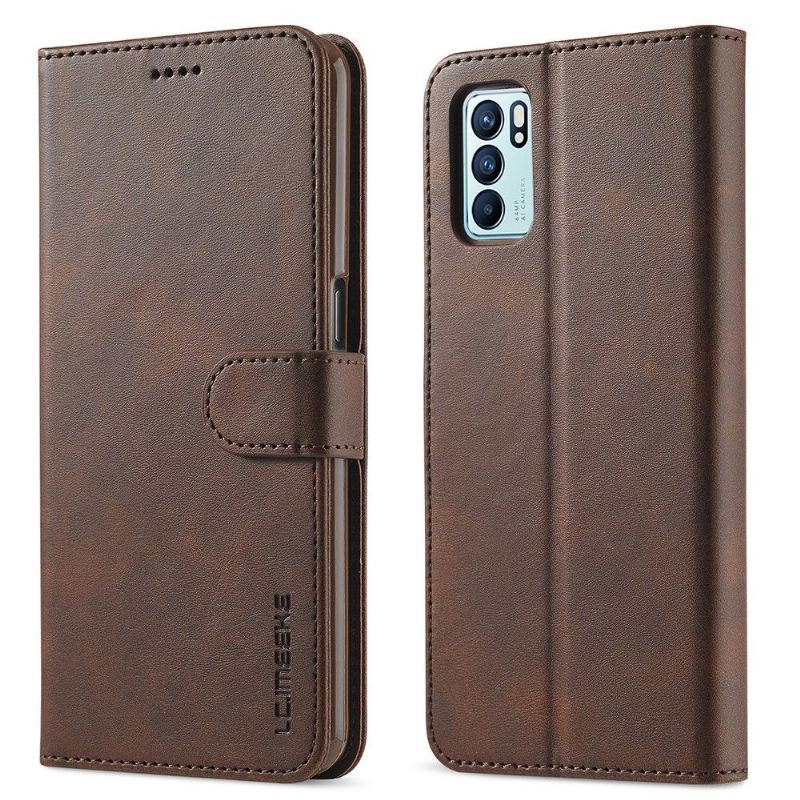 Etui Folio do Oppo Reno 6 5G Skórzany Efekt Lc.imeeke