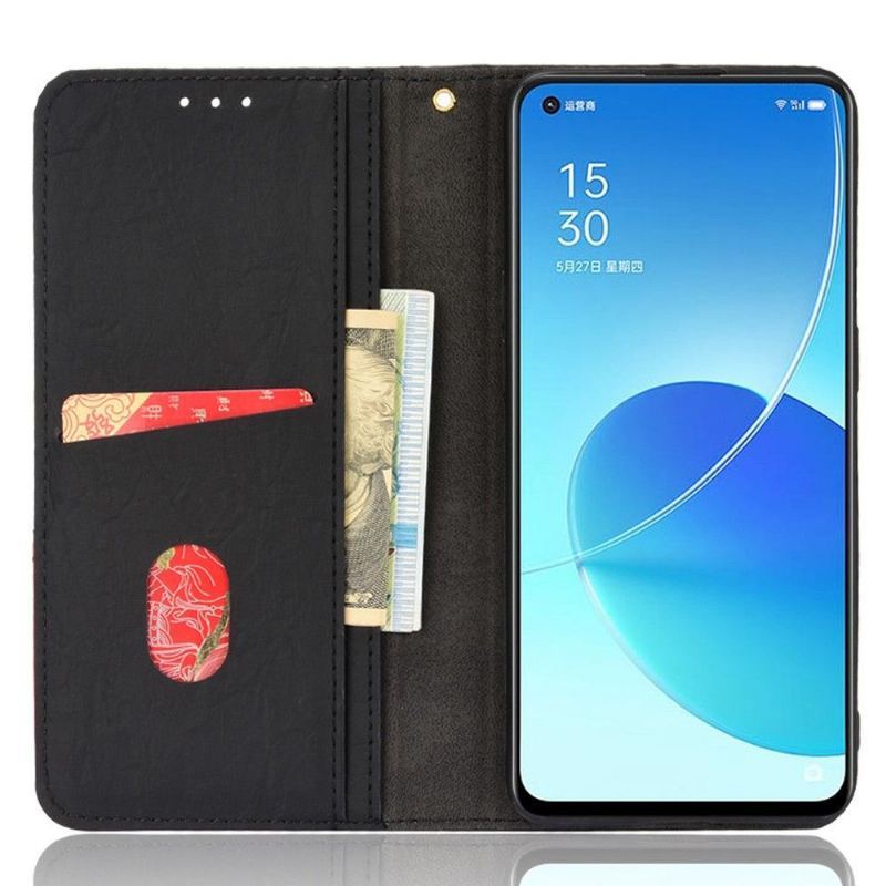 Obudowa Etui Na Telefon do Oppo Reno 6 5G Etui Folio Ze Sztucznej Skóry W Stylu Retro