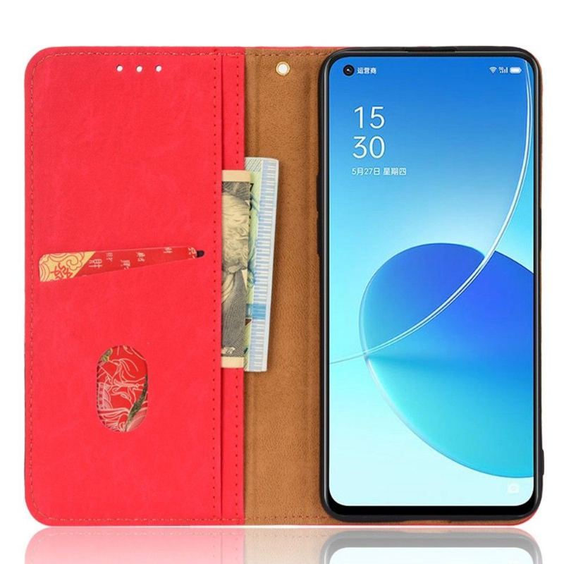 Obudowa Etui Na Telefon do Oppo Reno 6 5G Etui Folio Ze Sztucznej Skóry W Stylu Retro