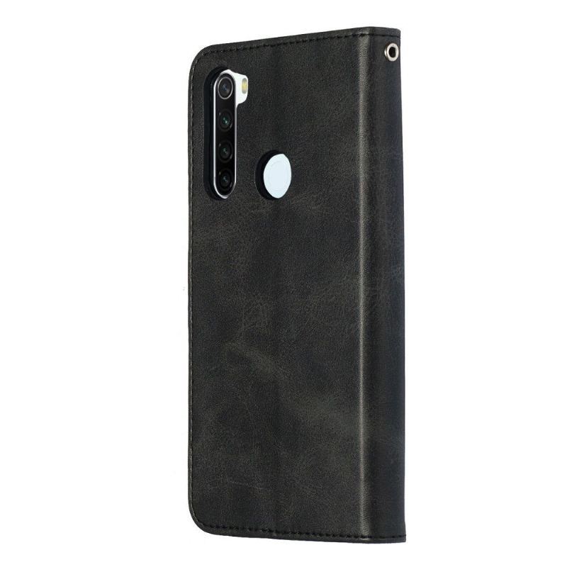 Etui Folio do Xiaomi Redmi Note 8T Classic Kieszeń Na Suwak Z Efektem Skóry - Czarna