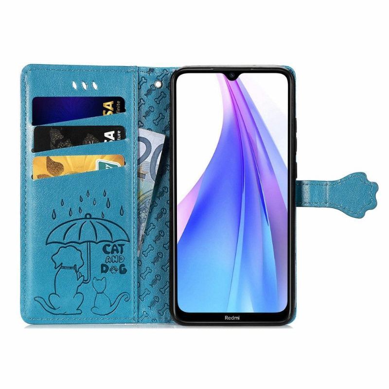 Etui Folio do Xiaomi Redmi Note 8T Classic Skórzane Tłoczone Zwierzęta