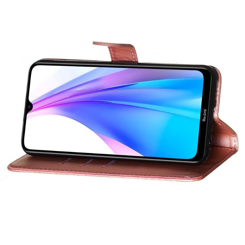 Etui Folio do Xiaomi Redmi Note 8T Kieszeń Na Suwak Z Efektem Skóry - Różowe Złoto