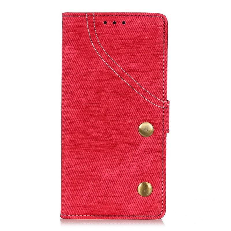 Etui Folio do Xiaomi Redmi Note 8T Tapicerka Z Tkaniny Ze Szwami