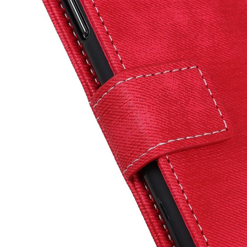 Etui Folio do Xiaomi Redmi Note 8T Tapicerka Z Tkaniny Ze Szwami